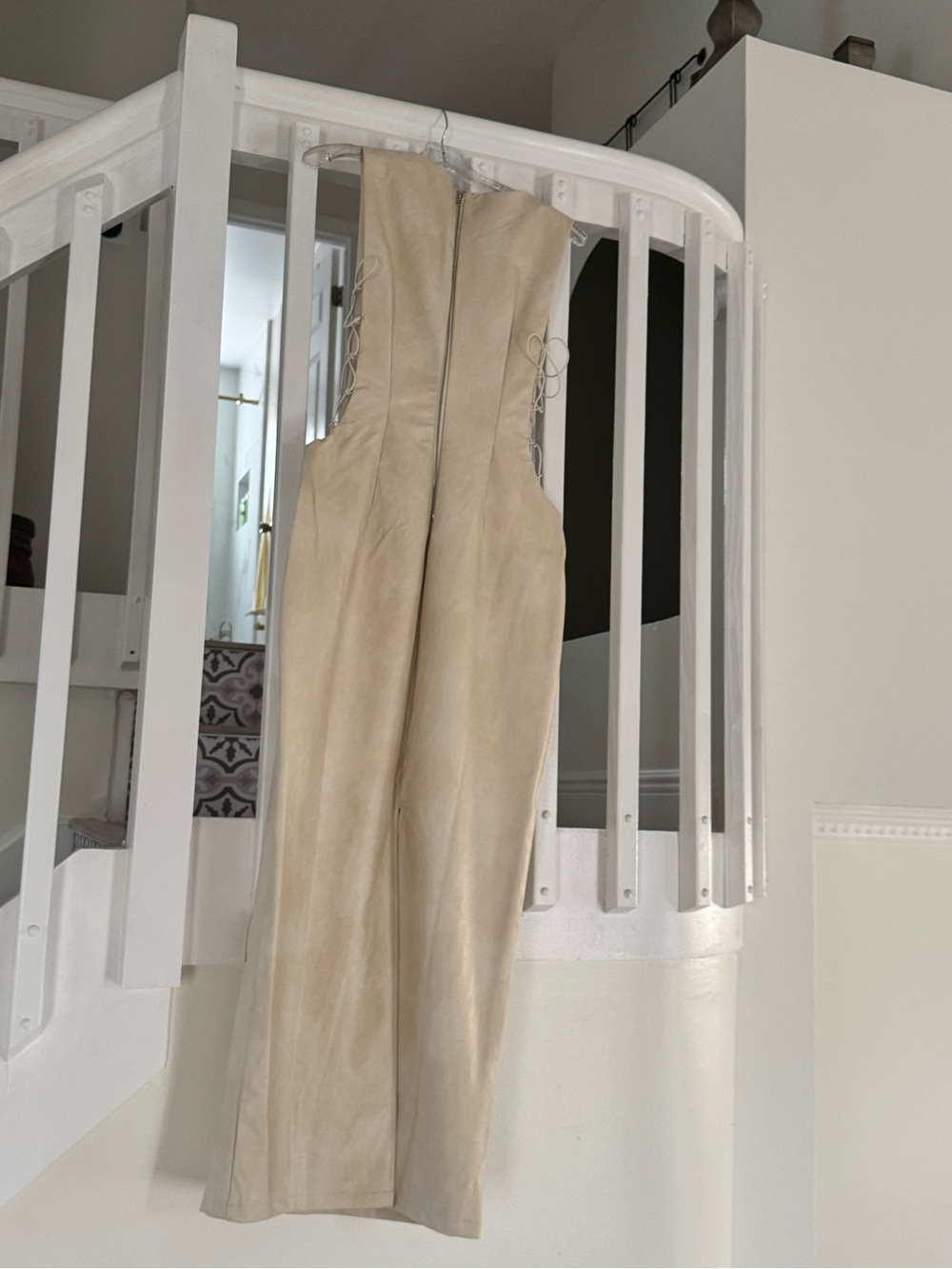 Sleeveless Side-Tie Maxi Dress in Beige - Picture 3 of 3